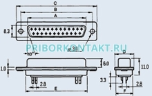 DB-15M 15pin вилка на кабель